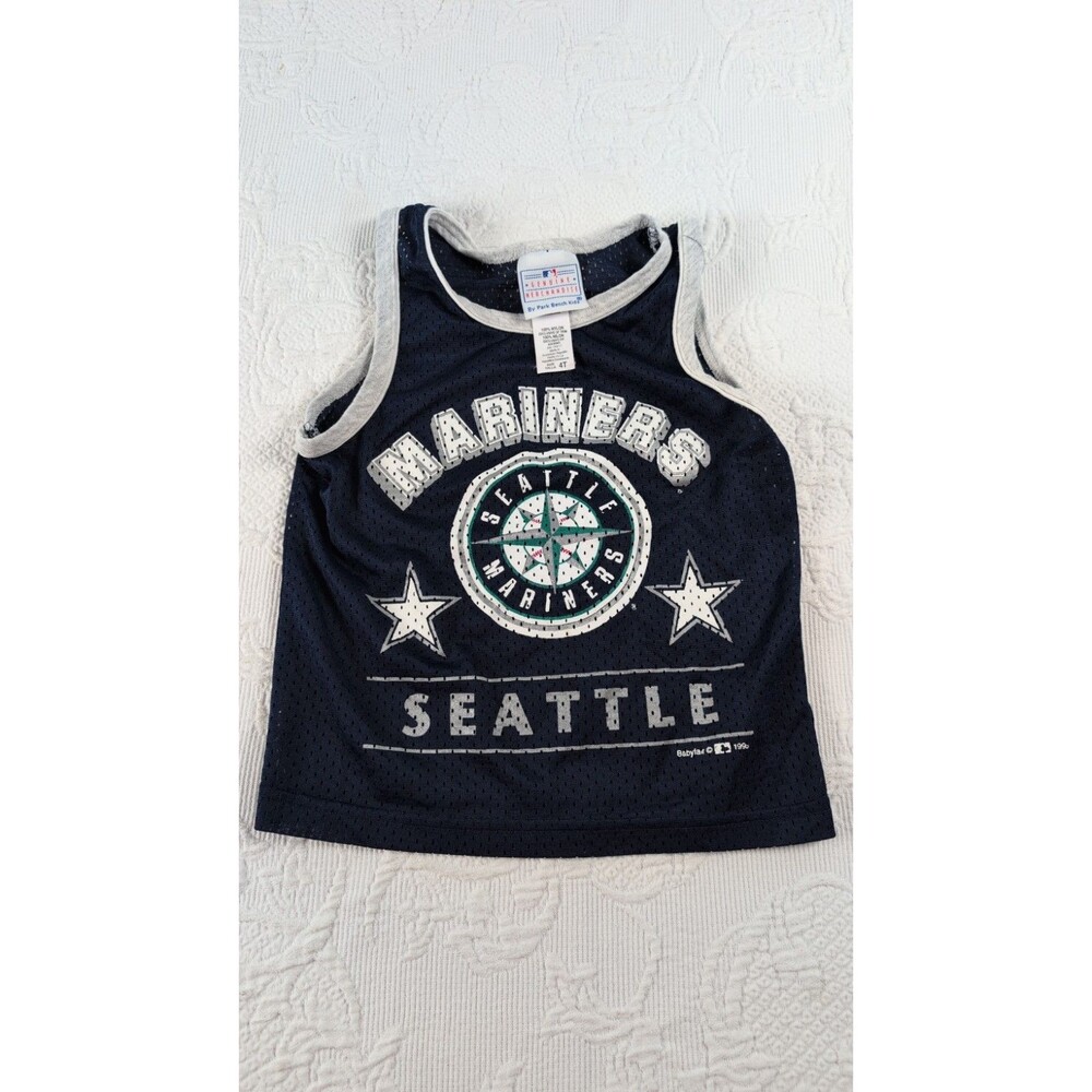 Vintage Park Bench Kids Mesh Tank Top Jersey Toddler 4T Seattle Mariners 1995